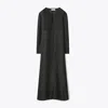 Tory Burch Pleated-panel Caftan In Black
