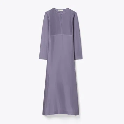 Tory Burch Long Linen Caftan In Purple