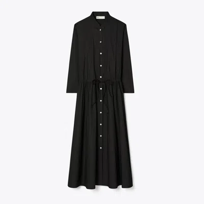 Tory Burch Long Poplin Shirtdress In Black