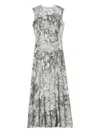 Tory Burch Printed Jersey Sleeveless Dress In Gray