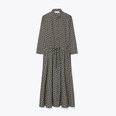 TORY BURCH LONG PRINTED POPLIN SHIRTDRESS