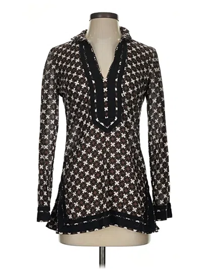 Pre-owned Tory Burch Long Sleeve Blouse In Black