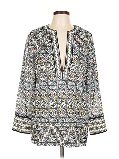 Pre-owned Tory Burch Long Sleeve Blouse In Blue