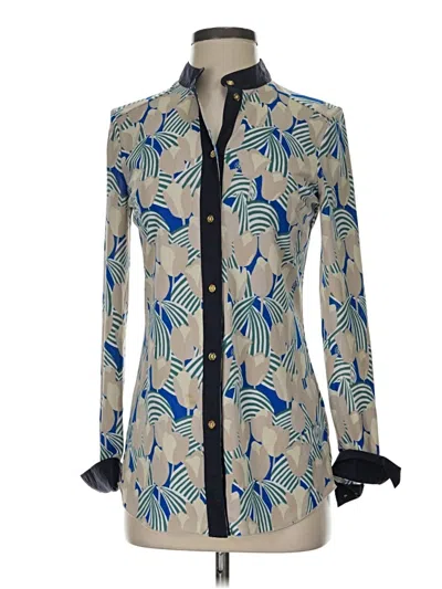 Pre-owned Tory Burch Long Sleeve Blouse In Blue