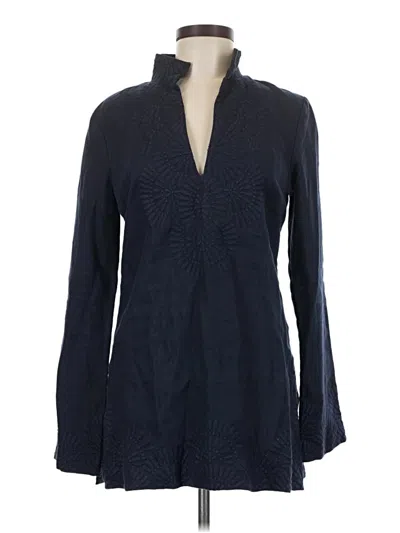 Pre-owned Tory Burch Long Sleeve Blouse In Blue