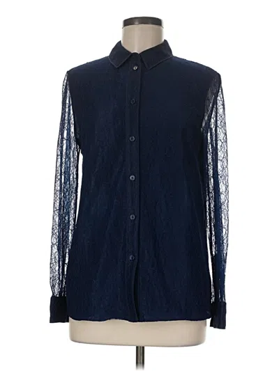 Pre-owned Tory Burch Long Sleeve Blouse In Blue