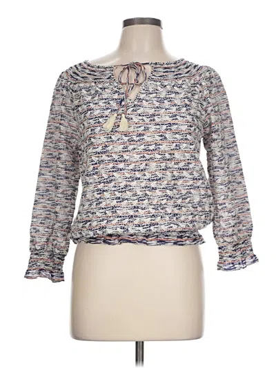 Pre-owned Tory Burch Long Sleeve Blouse In Blue