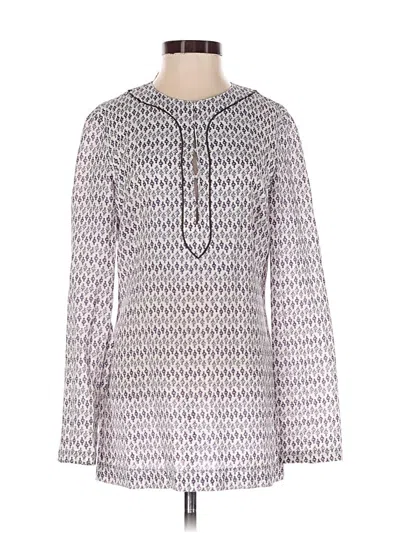 Pre-owned Tory Burch Long Sleeve Blouse In Gray