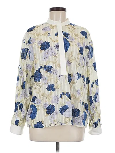 Pre-owned Tory Burch Long Sleeve Blouse In Ivory