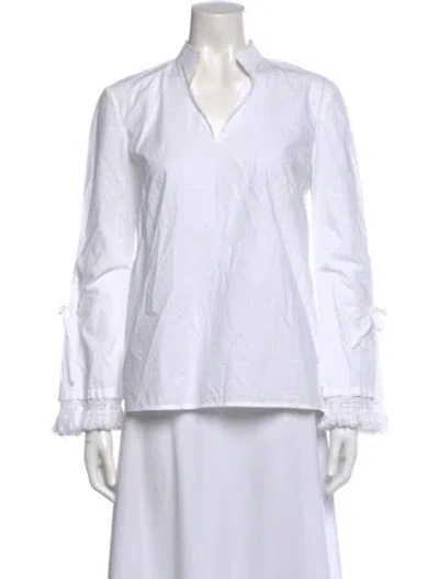 Pre-owned Tory Burch Long Sleeve Blouse In Neutral