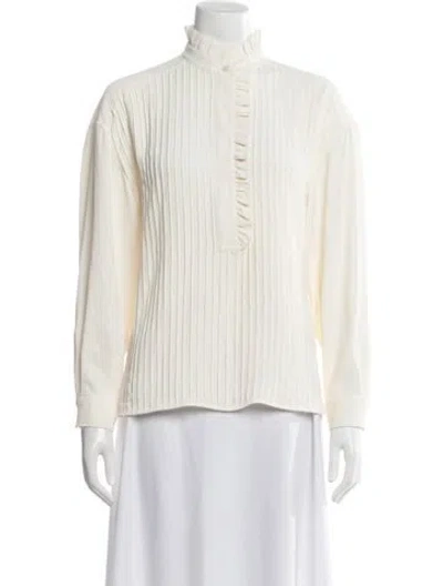 Pre-owned Tory Burch Long Sleeve Blouse In Neutral
