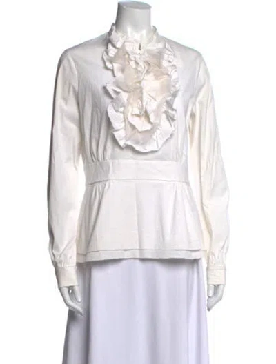 Pre-owned Tory Burch Long Sleeve Blouse In Neutrals