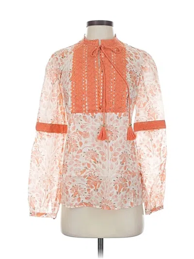 Pre-owned Tory Burch Long Sleeve Blouse In Orange