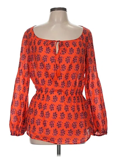 Pre-owned Tory Burch Long Sleeve Blouse In Orange