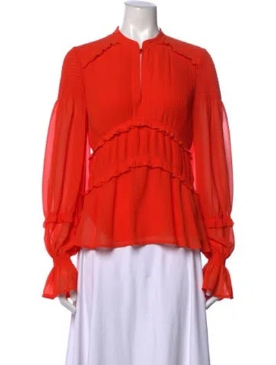 Pre-owned Tory Burch Long Sleeve Blouse In Orange