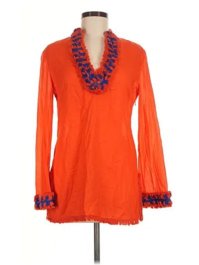 Pre-owned Tory Burch Long Sleeve Blouse In Orange