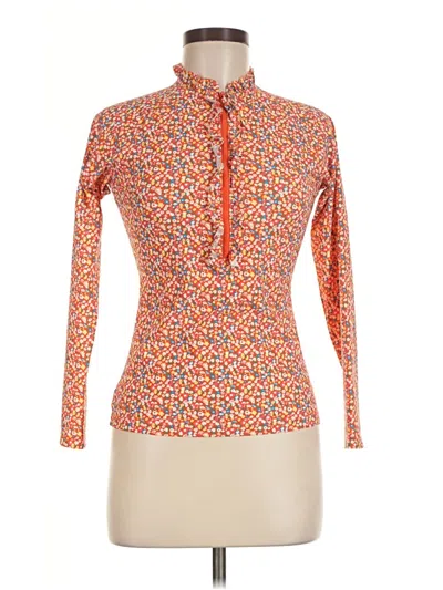 Pre-owned Tory Burch Long Sleeve Blouse In Orange