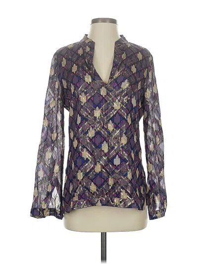 Pre-owned Tory Burch Long Sleeve Blouse In Purple