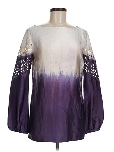 Pre-owned Tory Burch Long Sleeve Blouse In Purple