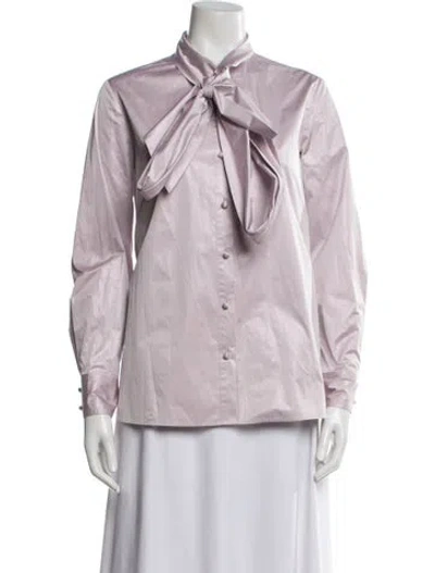 Pre-owned Tory Burch Long Sleeve Blouse In Purple