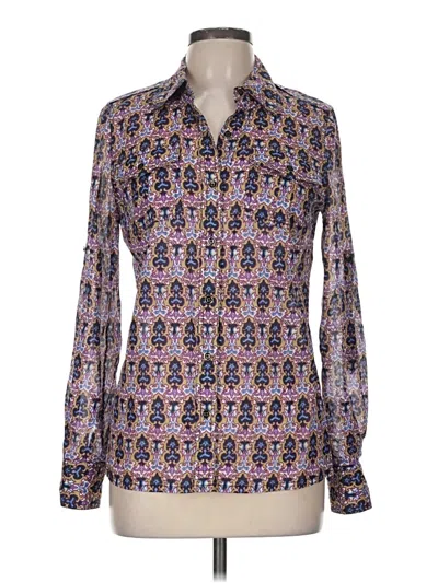 Pre-owned Tory Burch Long Sleeve Blouse In Purple