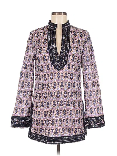 Pre-owned Tory Burch Long Sleeve Blouse In Purple