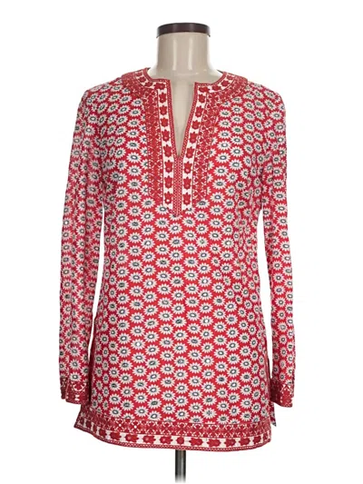 Pre-owned Tory Burch Long Sleeve Blouse In Red