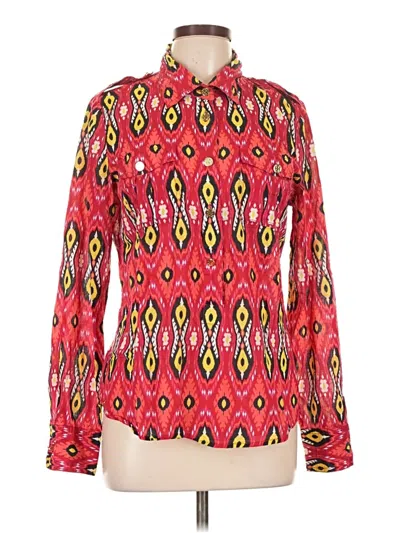 Pre-owned Tory Burch Long Sleeve Blouse In Red