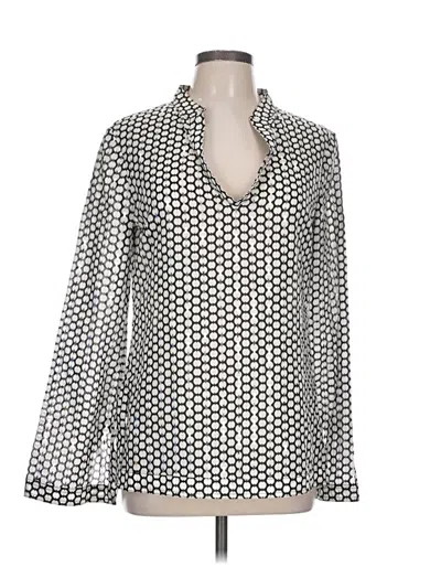 Pre-owned Tory Burch Long Sleeve Blouse In Silver