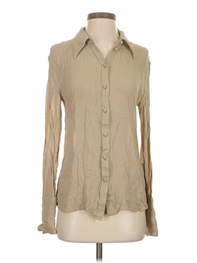 Pre-owned Tory Burch Long Sleeve Blouse In Tan