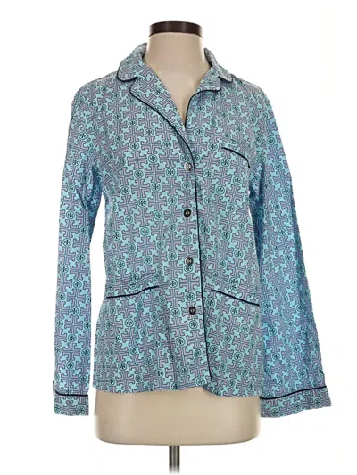 Pre-owned Tory Burch Long Sleeve Blouse In Teal