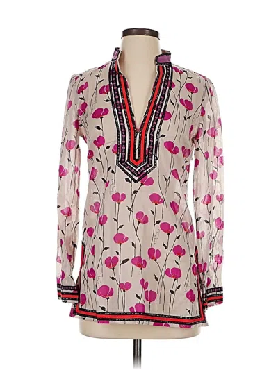 Pre-owned Tory Burch Long Sleeve Blouse In White