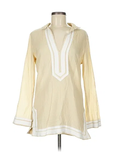 Pre-owned Tory Burch Long Sleeve Blouse In White
