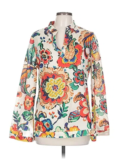 Pre-owned Tory Burch Long Sleeve Blouse In White