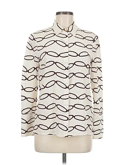 Pre-owned Tory Burch Long Sleeve Blouse In White