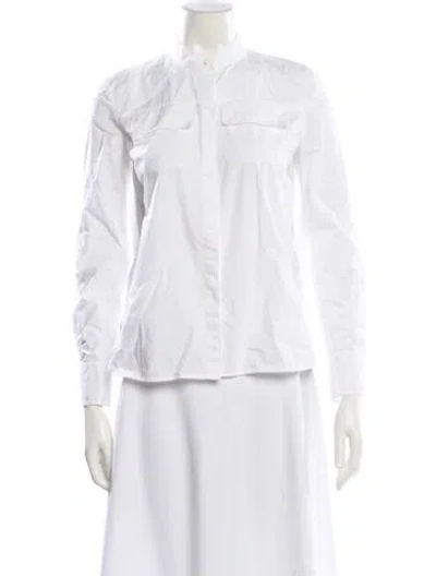 Pre-owned Tory Burch Long Sleeve Blouse In White