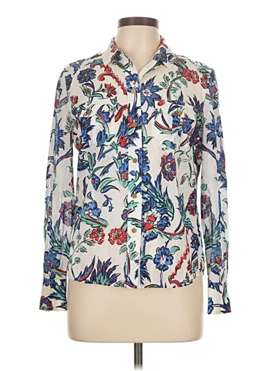 Pre-owned Tory Burch Long Sleeve Blouse In White