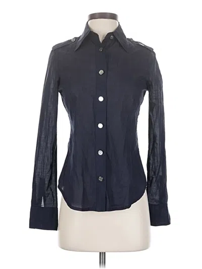 Pre-owned Tory Burch Long Sleeve Button Down Shirt In Black