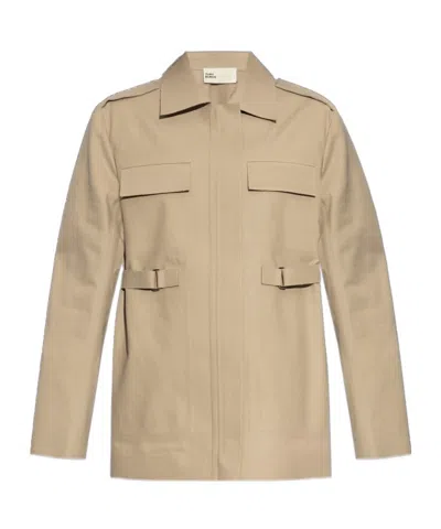 Tory Burch Long Sleeve Casual Jacket In Nude