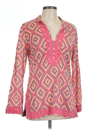 Pre-owned Tory Burch Long Sleeve Polo Shirt In Pink
