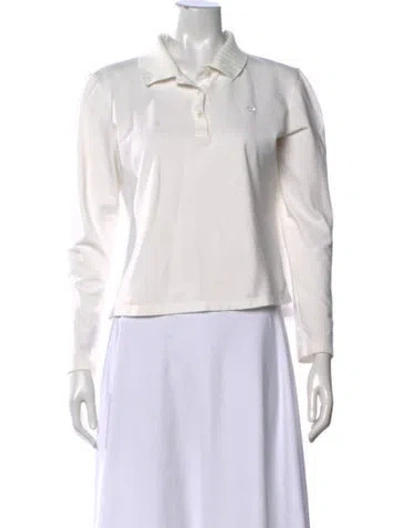 Pre-owned Tory Burch Long Sleeve Polo In White