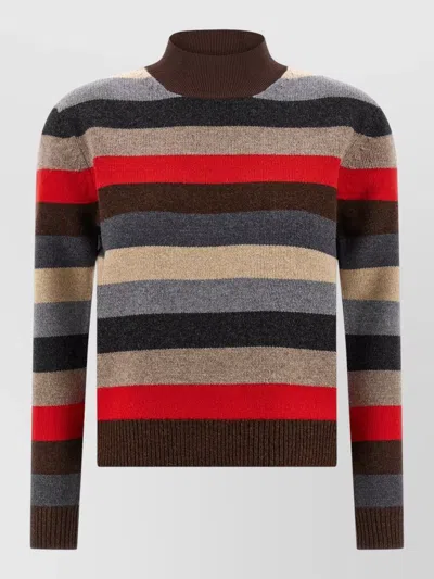 TORY BURCH LONG SLEEVE SWEATER STRIPED PATTERN COLLAR