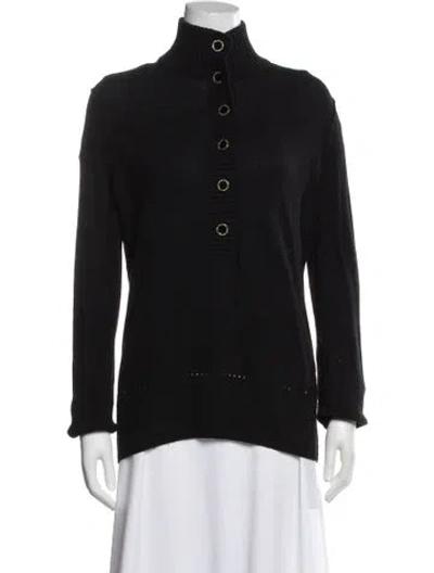 Pre-owned Tory Burch Long Sleeve Top In Black