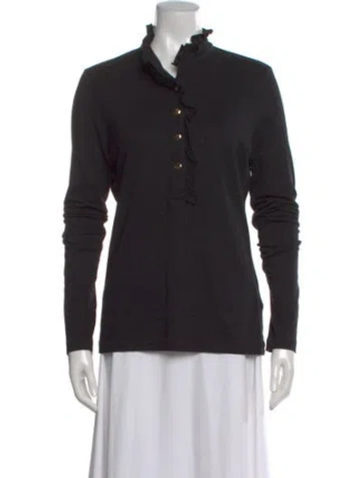 Pre-owned Tory Burch Long Sleeve Top In Black