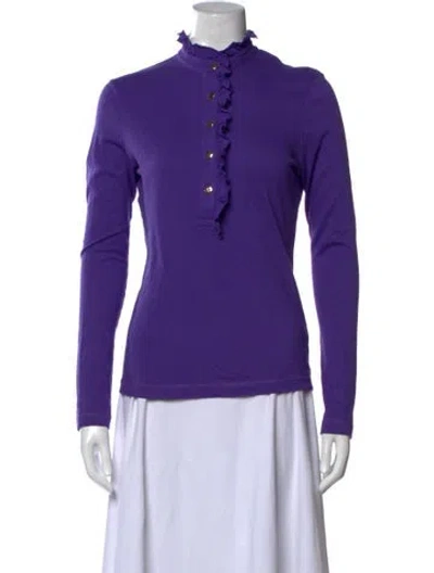 Pre-owned Tory Burch Long Sleeve Top In Purple