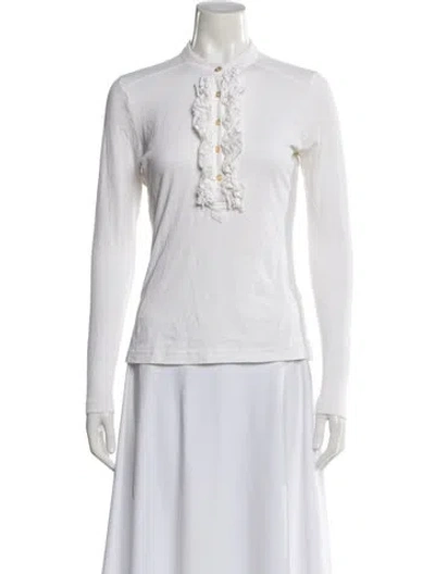 Pre-owned Tory Burch Long Sleeve Top In White