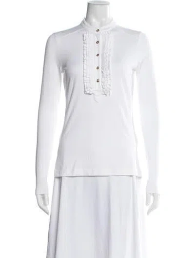 Pre-owned Tory Burch Long Sleeve Top In White