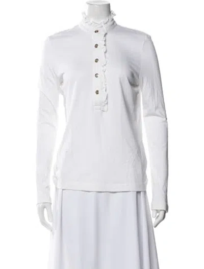 Pre-owned Tory Burch Long Sleeve Top In White