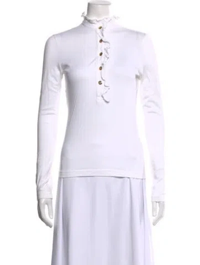 Pre-owned Tory Burch Long Sleeve Top In White