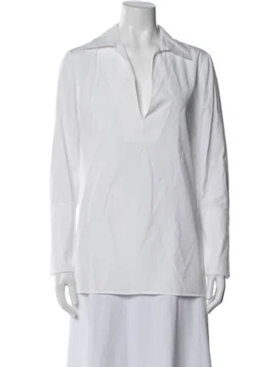 Pre-owned Tory Burch Long Sleeve Top In White